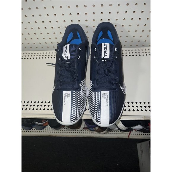 Nike Force Zoom Trout 7 Pro Mens Metal Baseball Cleats Size 13 Navy Blue White - Picture 4 of 8